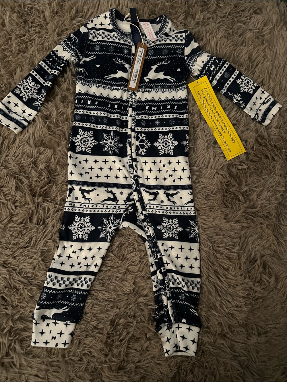 SKIMS Baby Navy & White Fair Isle One-Piece NWT
